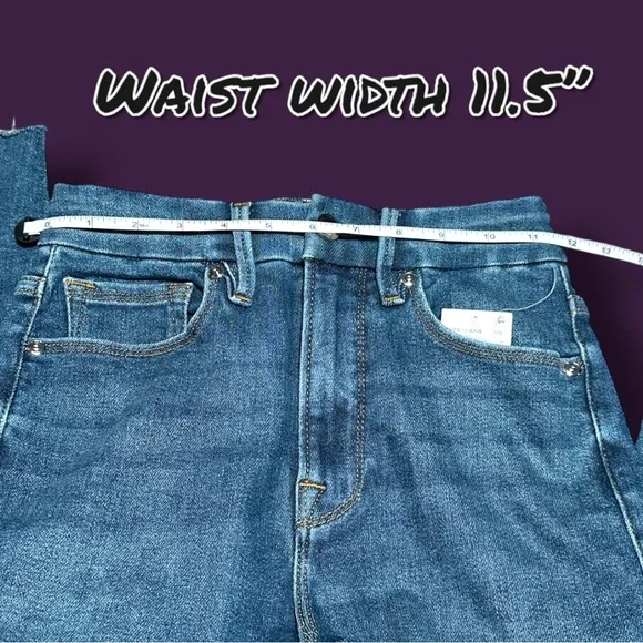 💥HP💥NWT Good American Distressed Knee Good Waist Crop Jeans. 👖 SIZE 0/25 - Picture 10 of 16